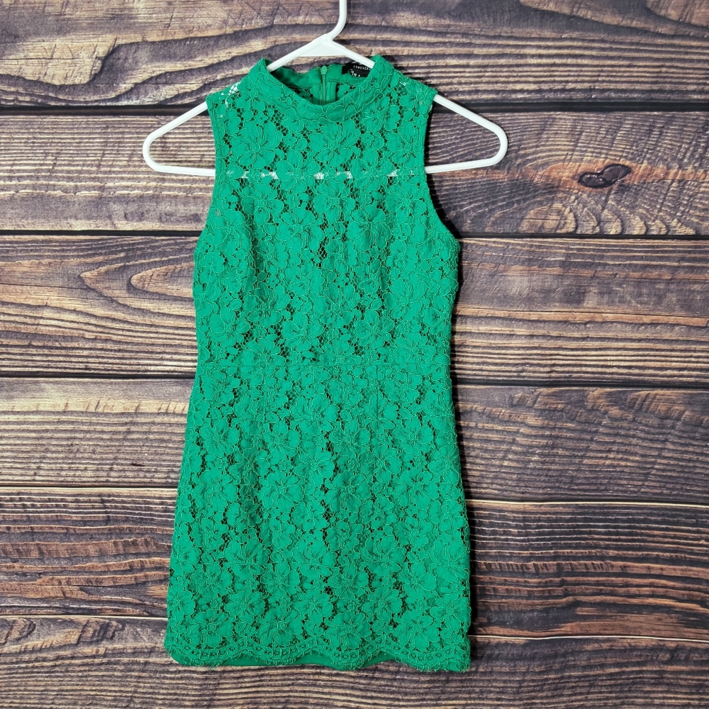 Forever21 Small Lace Green Mini Dress